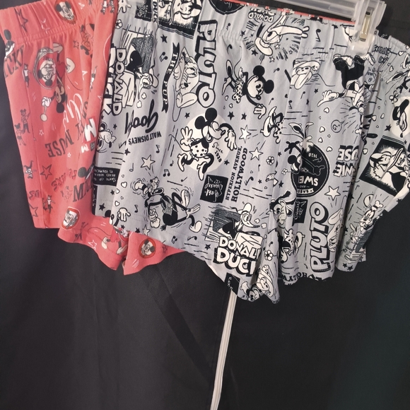 Disney Pants - Disney Black & White and Orange & Black Mickey Mouse Pajamma Shorts 2 Pack